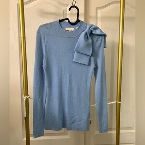 Ted Baker Light Blue Ribbed Top with Bow